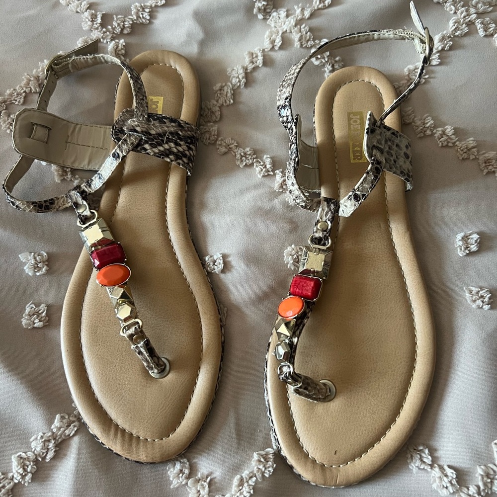 Joe Boxer Jeweled Sandals - Flats Size 8.5 Women